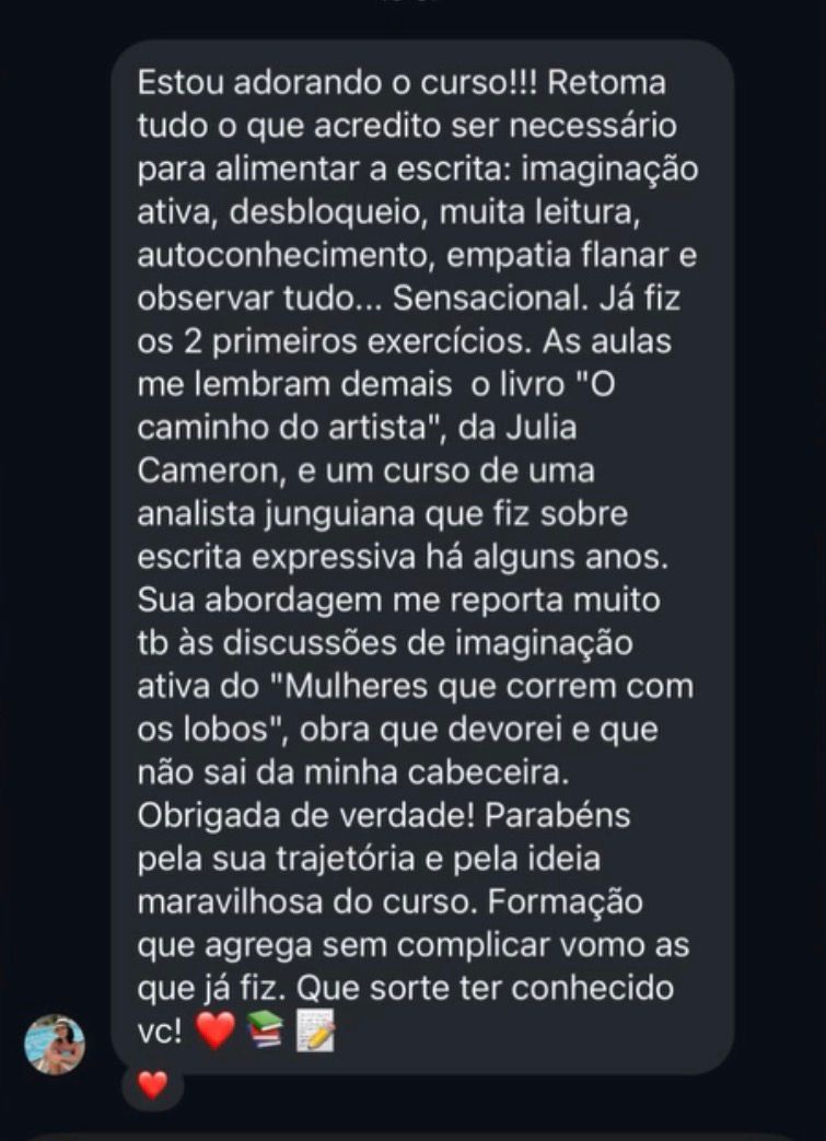 Depoimento de aluno